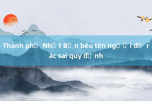 Thành phố Nhật Bản bêu tên người đổ rác sai quy định